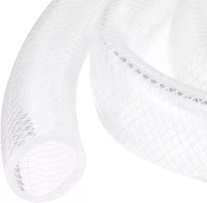 1 1/4" x 1 5/8" Braided Clear Plastic PVC Tubing 10ft High Pressure Flexible Reinforced Vinyl Tube, [for Garden Irrigation, Water Hose, Fish Tank, Water Transfer] - 31.8x41.3mm
