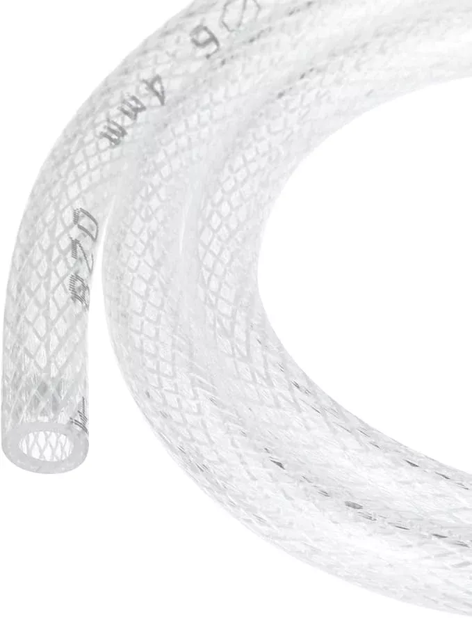 1/4" x 3/8" Braided Clear Plastic PVC Tubing 10ft High Pressure Flexible Reinforced Vinyl Tube, [for Garden Irrigation, Water Hose, Fish Tank, Water Transfer] - 6.4x9.5mm