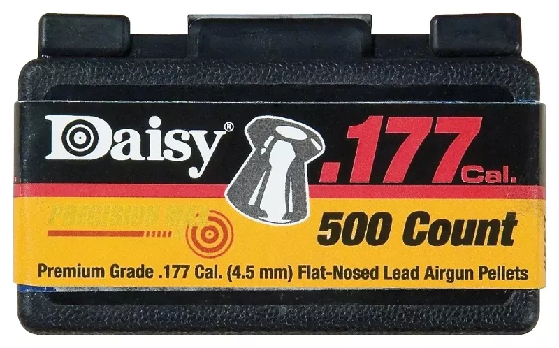 .177 Cal. Flat Nosed Pellet Ammunition, 500 Count, Model 557, Belt Clip Box