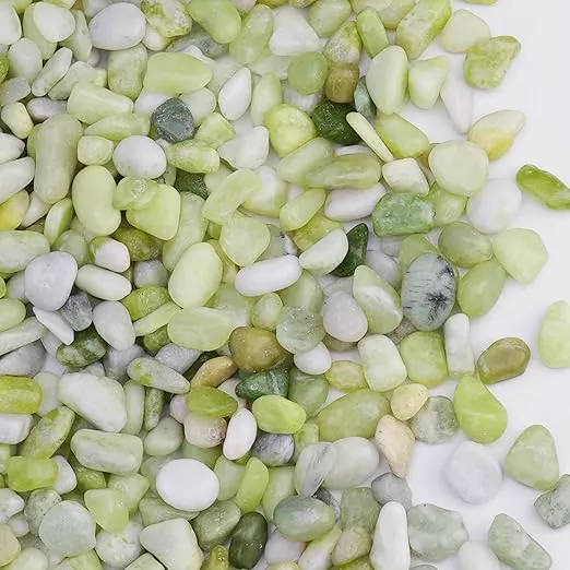 2.5 lbs Jade Pebbles for Indoor Plants, Decorative Pebbles for Bamboo, Vase, 3/8" Plant Gravel for Pots Indoor, Highly Polished Small River Rocks
