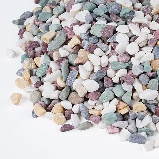 2.5 lbs Pea Gravel for Plants, Aquarium, Fish Tank, 3/8 inch Decorative Pebbles for Indoor Plants, Succulent, Bamboo, Vase, Drainage Rocks for Potted Plants, Top Dressing, Mixed Color