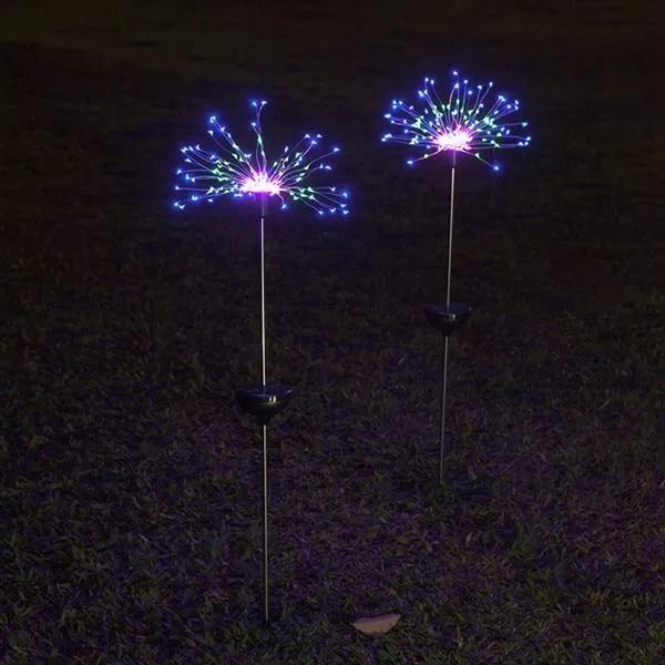 90/150 LED Multicolor Solar Waterproof Decorative Lights Firework Lamp For Yard Pathway Garden Christmas Decoration For Parties