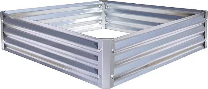 Arrow Sheds GrowIT Galvanized Steel Raised Flower and Plant Bed for The Garden or Greenhouse, 40" x 40" x 11"