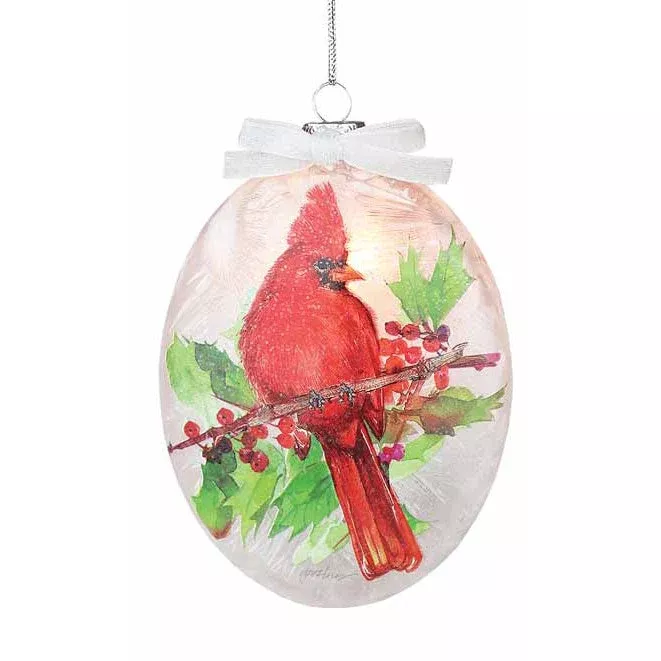 Birds of Winter Lightable Ornament - Single Cardinal