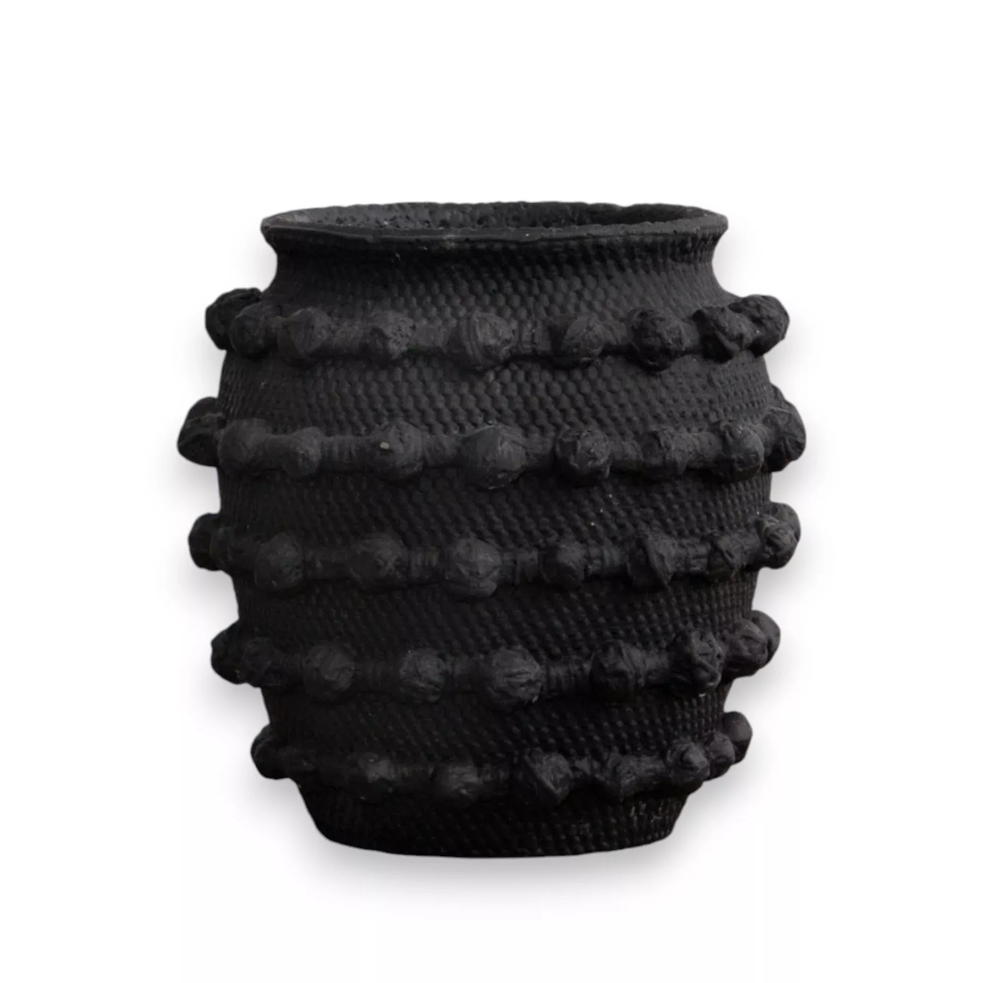 Black Textured Knot Cement Vase