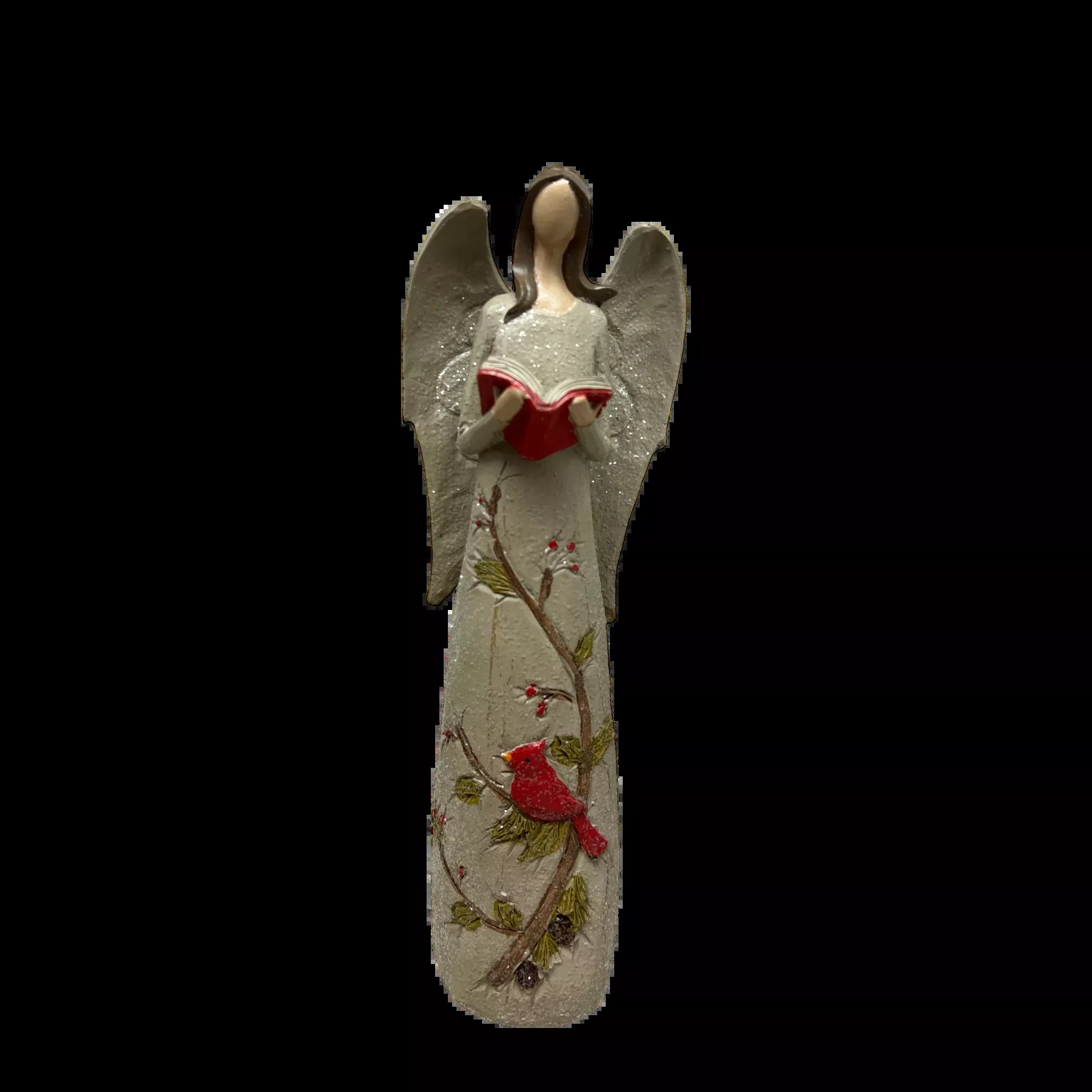 Cardinal And Book Angel Figurine