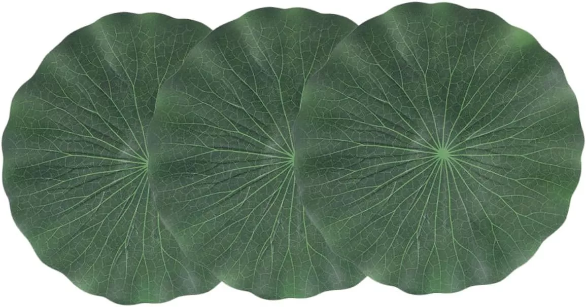 DOITOOL Artificial Lily Pads for Koi Pond: 3 Pcs Artificial Floating Foam Lotus Leaves 11 Inch Realistic Water Lily Pads Ornaments for Patio Fish Pond Pool Aquarium Decor, Green