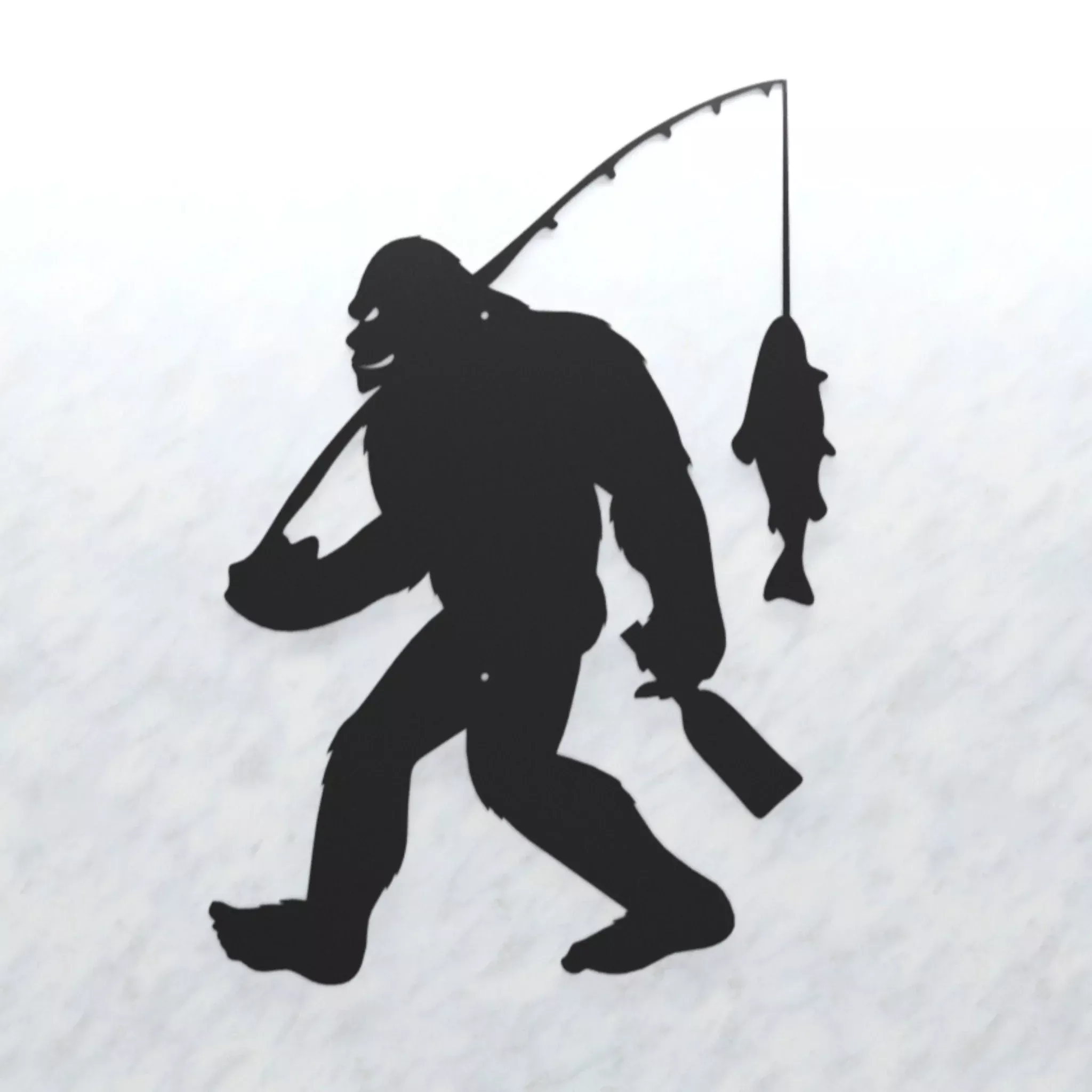 Fishing Bigfoot Wall Art