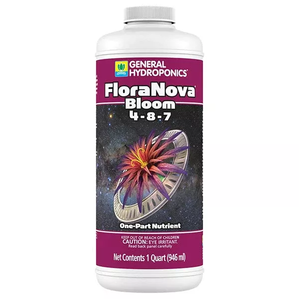 General Hydroponics, FloraNova, Bloom, 4-8-7, One-Part Nutrient (1 Quart)