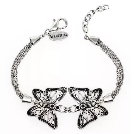 Gossamer Butterfly Chain Bracelet Adjustable Silver