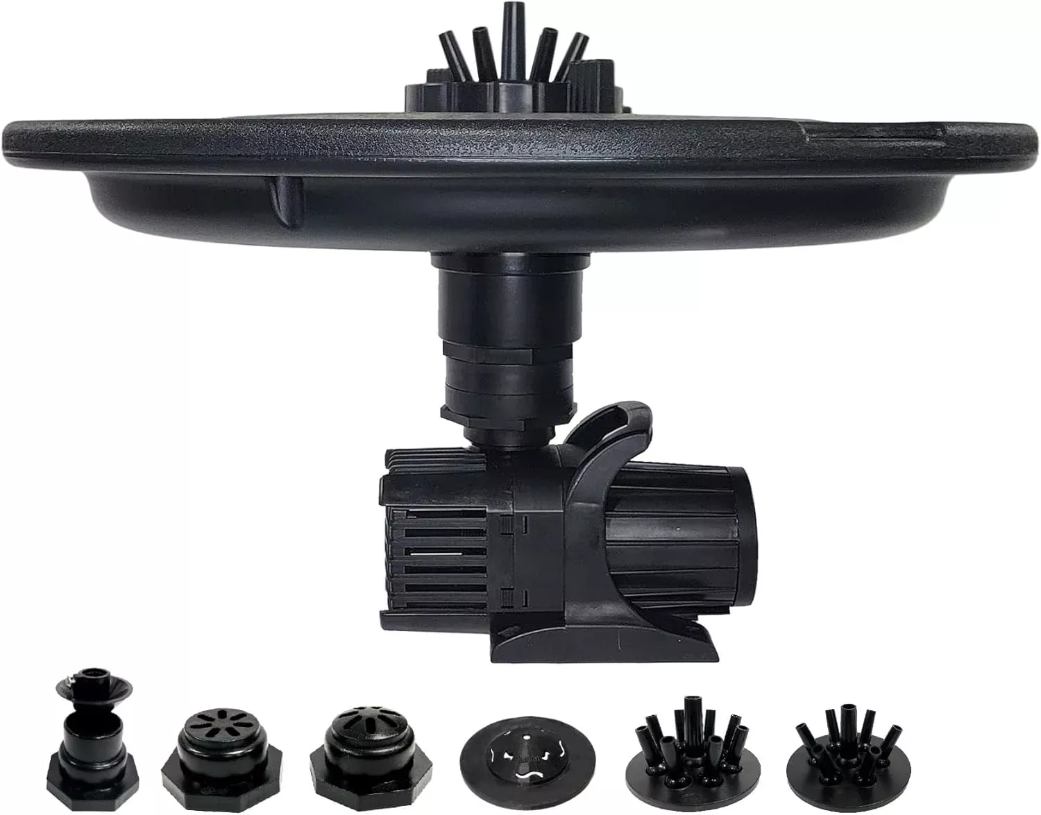 HALF OFF PONDS Floating Fountain – 1/2 HP Pond Aerator, 100' Cord – 6,100 GPH Water Pump – 9 Spray Patterns - Color-Changing LED Lights & Control Box - for Ponds & Water Gardens