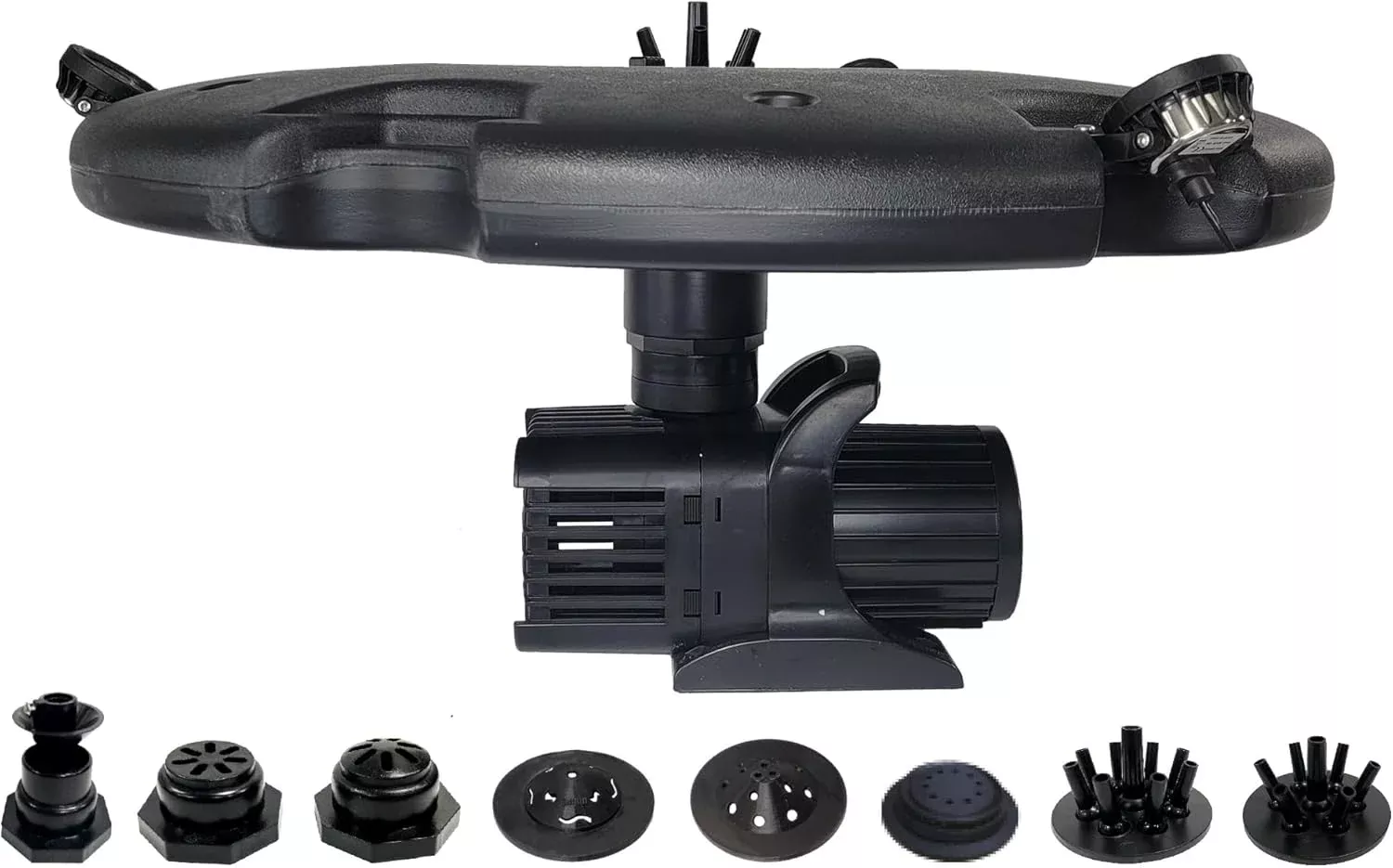 HALF OFF PONDS Floating Fountain – 1.5 HP Pond Aerator with 100' Cord – 12,500 GPH Water Pump –11 Spray Patterns - Energy-Efficient - White LED Lights - for Large Ponds, Lakes & Water Gardens