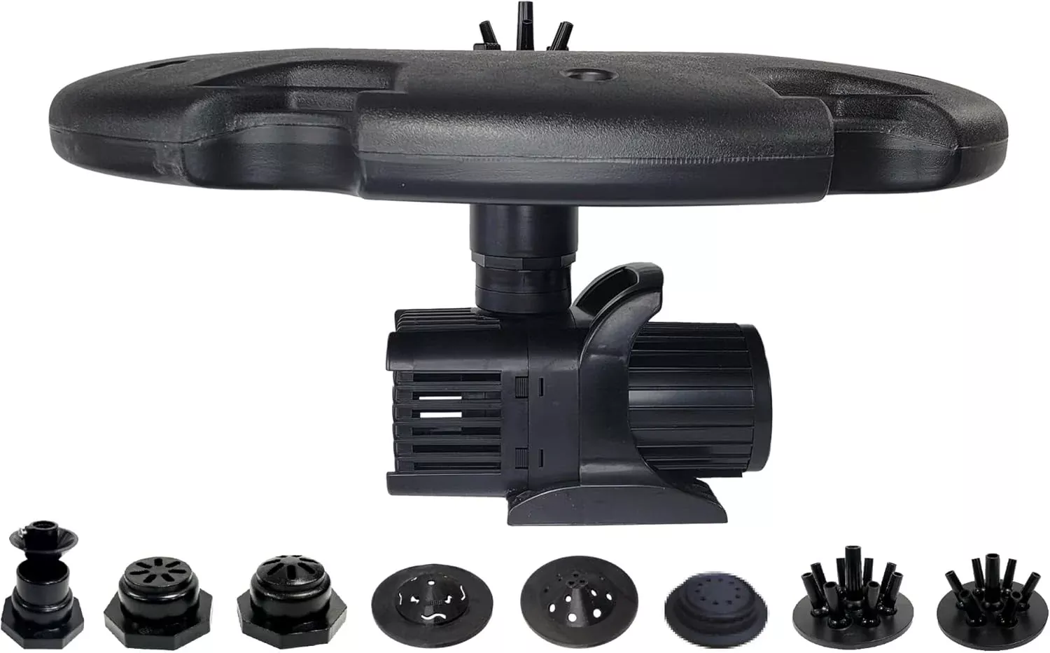 HALF OFF PONDS Floating Fountain – 1.5 HP Pond Aerator with 200' Cord – 12,500 GPH Water Pump –11 Spray Patterns - Energy-Efficient - White LED Lights - for Large Ponds, Lakes & Water Gardens