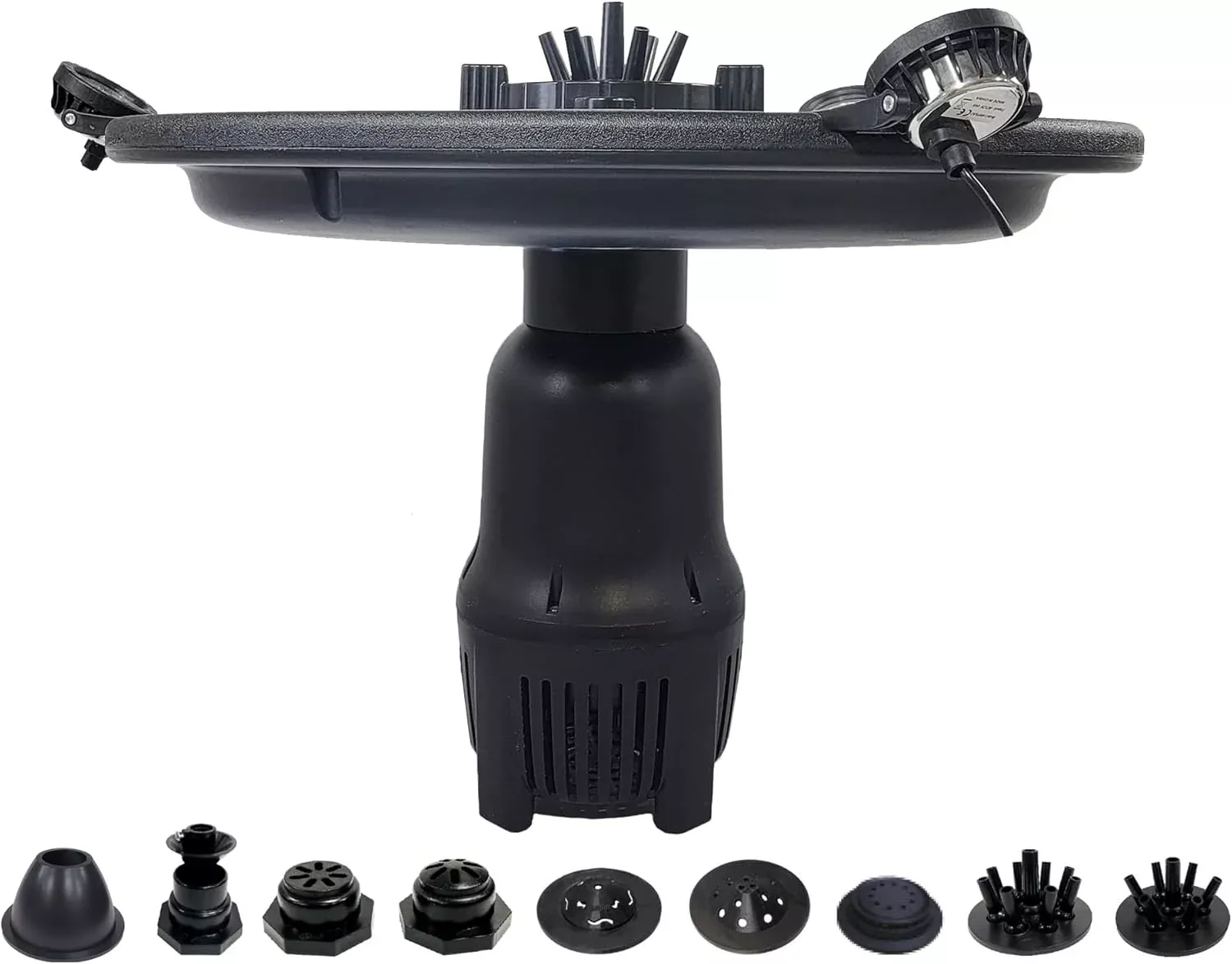 HALF OFF PONDS Floating Fountain – 1 HP Pond Aerator, 100' Cord – 15,000 GPH Water Pump – 13 Spray Patterns - Color-Changing LED Lights & Control Box - for Large Ponds, Lakes & Water Gardens