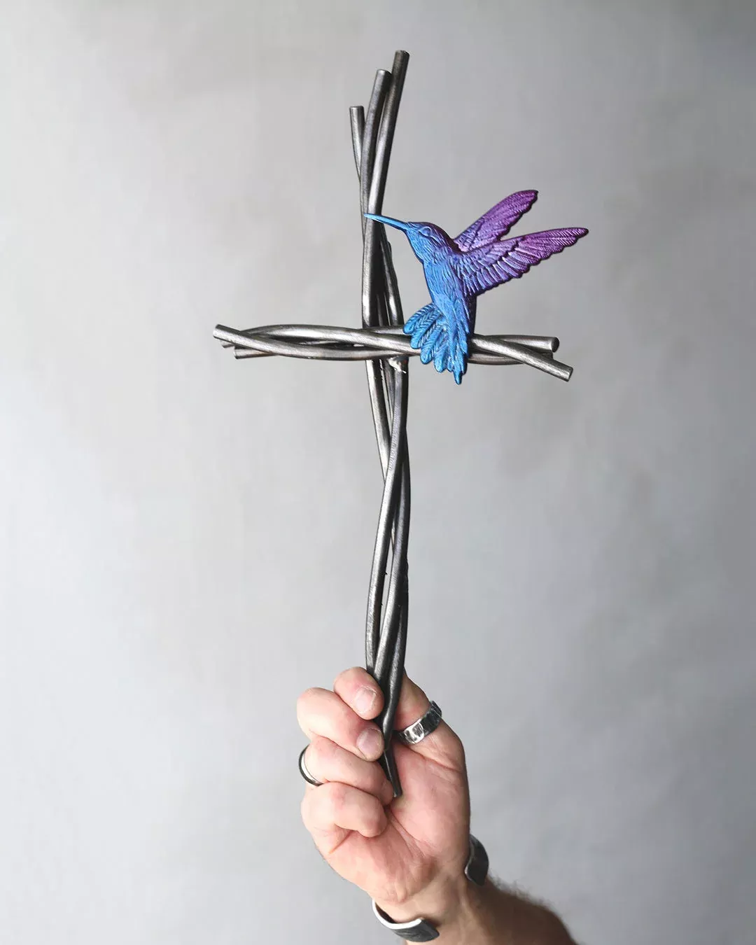 Hummingbird & Vine Cross