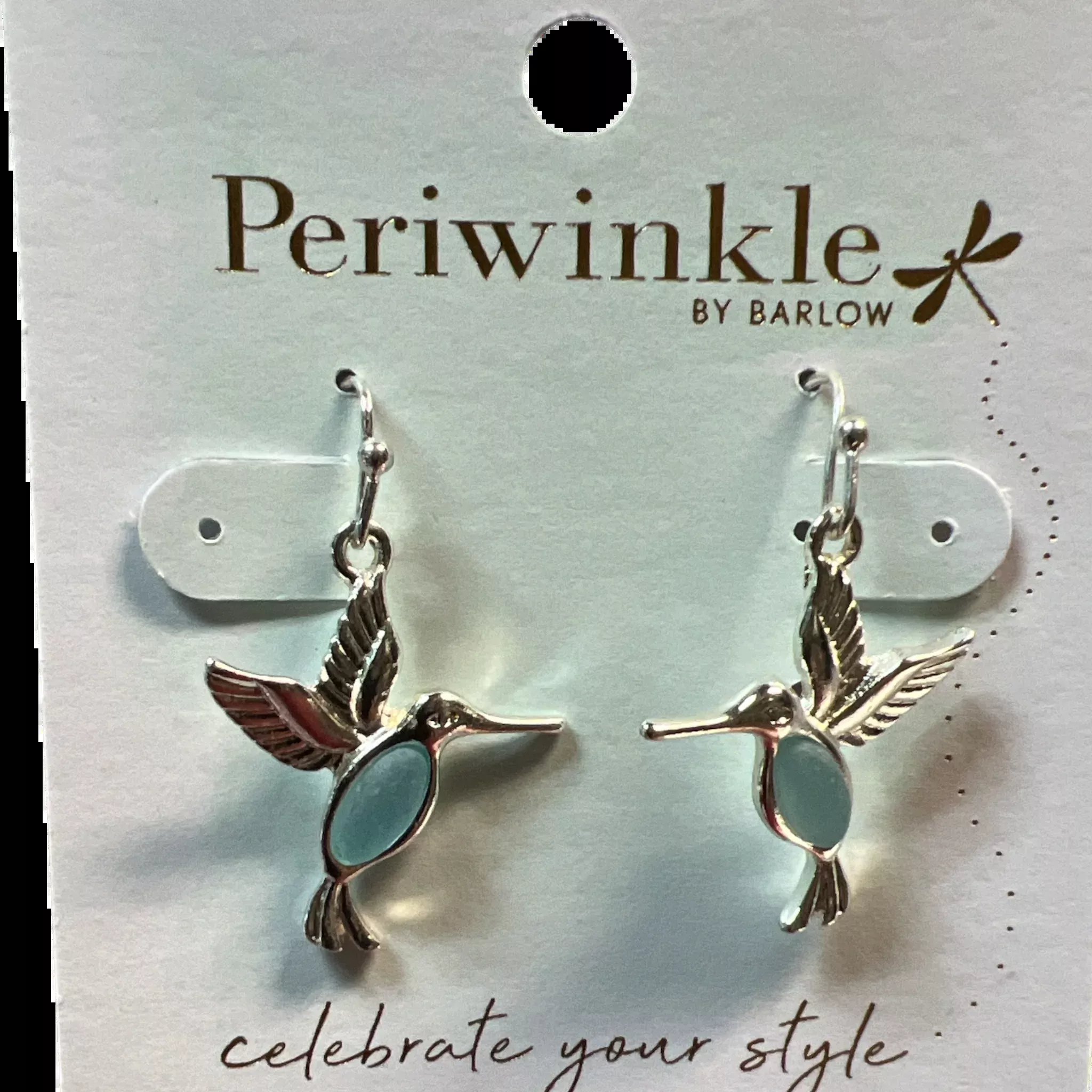 Hummingbird With Blue Accents Earrings