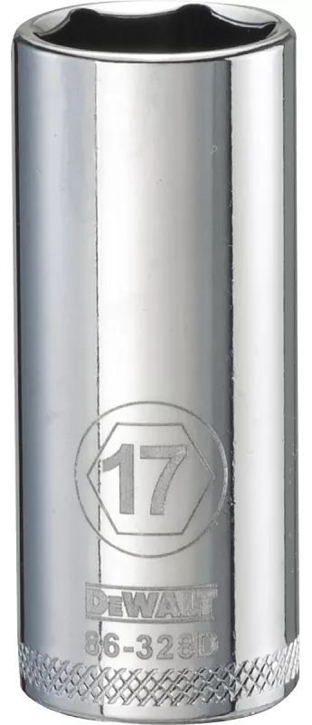Metric Deep Socket, 6-point, 3/8 In. Drive, 17mm
