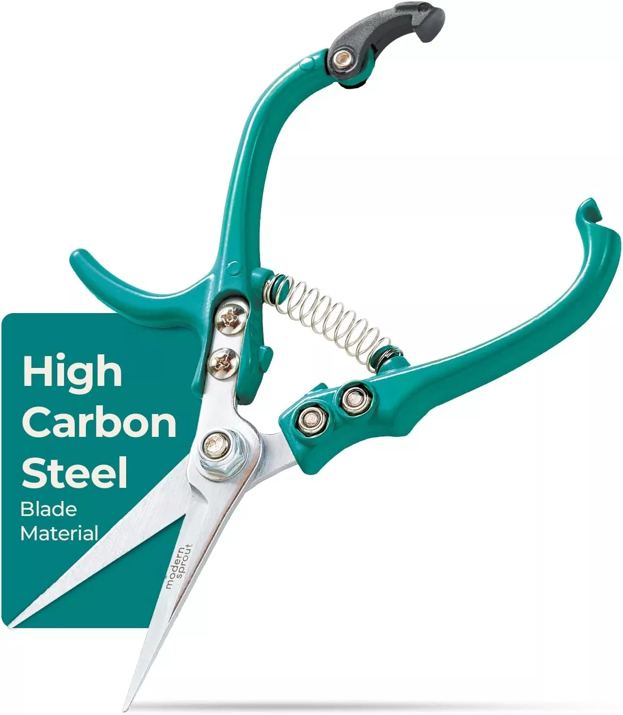 Modern Sprout Pruning Shears - Herb Snipping Scissors- Lightweight Gardening Tools W/Easy Lock - Flower Cutter Garden Shears - Carbon Steel Blade + Reusable Holster (Sage, 1-Pack)