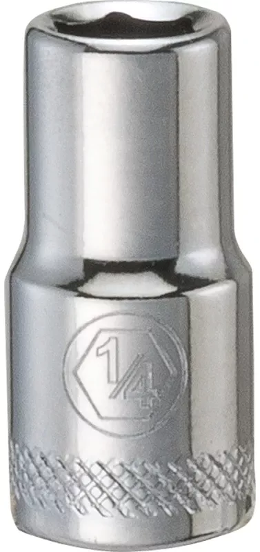 Sae Socket, Shallow, 6-point, 1/4 In., 1/4 In. Drive