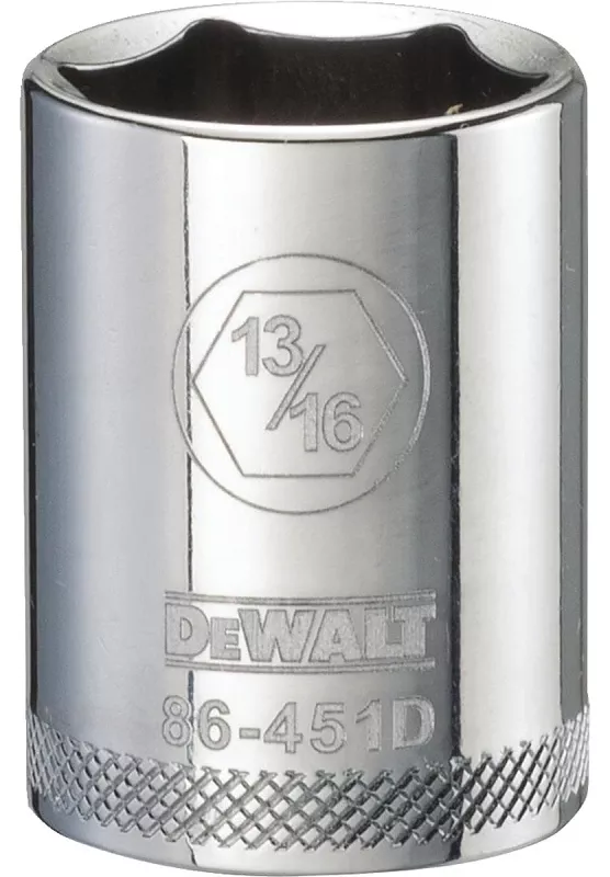 Sae Socket, Shallow, 6-point, 13/16 In., 1/2 In. Drive