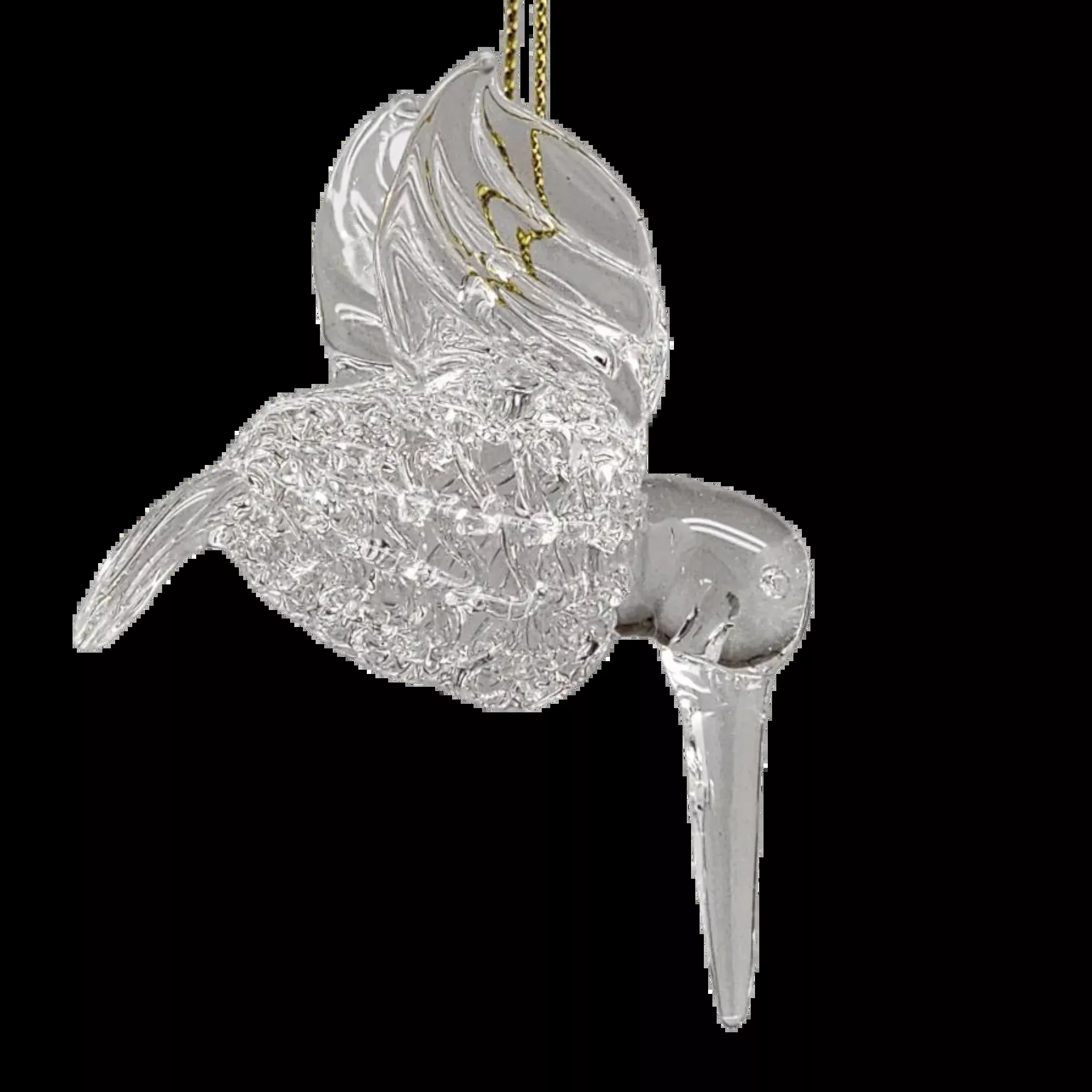 Spunglass Ornament - Clear Hummingbird