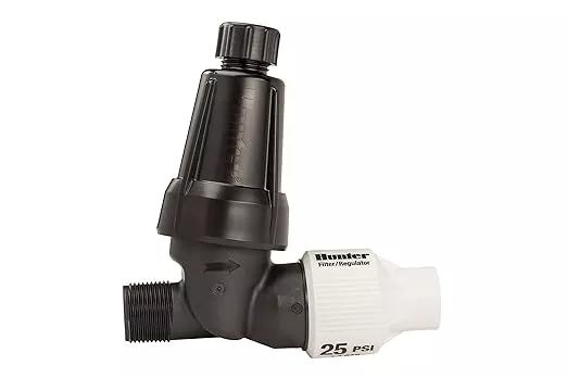 SPW Hunter 1 Inlet x 3/4 Outlet Drip Irrigation Kit, 150 Mesh Stainless Steel Filter, 40 PSI Pressure Regulator