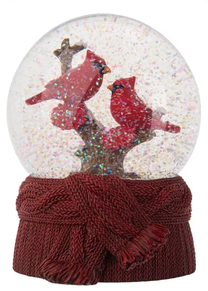 TwoCardinals Perched Scarf Globe