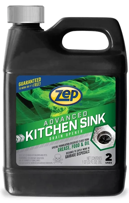 Zep U49710 Advanced Kitchen Drain Opener, Gel, 32 Oz