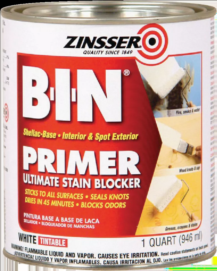 Zinsser B-i-n 904 Shellac-base Primer, White, 1 Qt.
